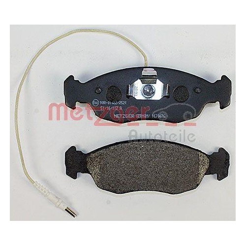 Bremsbelagsatz, Scheibenbremse METZGER 1170476 f&uuml;r PEUGEOT, Vorderachse