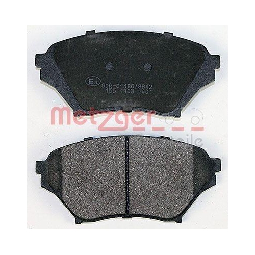 Bremsbelagsatz, Scheibenbremse METZGER 1170480 f&uuml;r MAZDA, Vorderachse