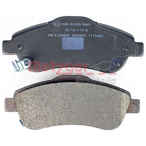 Bremsbelagsatz, Scheibenbremse METZGER 1170482 f&uuml;r HONDA, Vorderachse