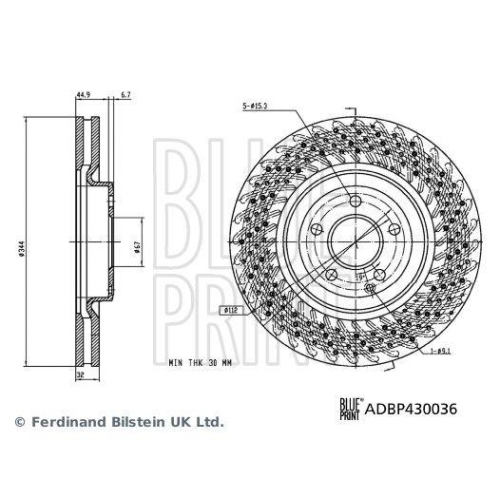 BLUE PRINT ADBP430036 2 St&uuml;ck Bremsscheiben f&uuml;r MERCEDES-BENZ, Vorderachse