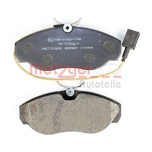 Bremsbelagsatz, Scheibenbremse METZGER 1170494 f&uuml;r CITRO&Euml;N FIAT, Vorderachse