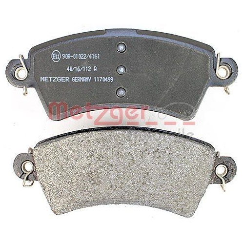 Bremsbelagsatz, Scheibenbremse METZGER 1170499 f&uuml;r CITRO&Euml;N PEUGEOT, Vorderachse