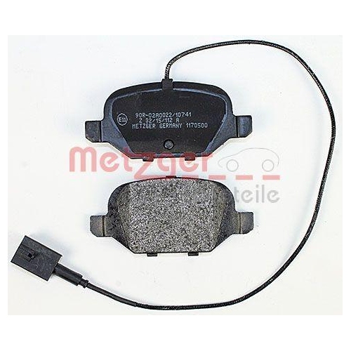 Bremsbelagsatz, Scheibenbremse METZGER 1170500 f&uuml;r FIAT, Hinterachse