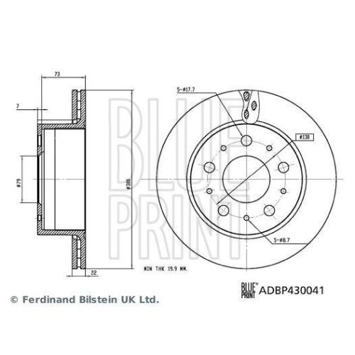 BLUE PRINT ADBP430041 2 St&uuml;ck Bremsscheiben f&uuml;r CITRO&Euml;N FIAT OPEL PEUGEOT VAUXHALL RAM