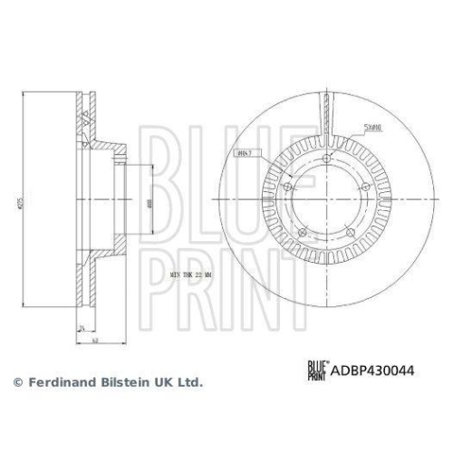 BLUE PRINT ADBP430044 2 St&uuml;ck Bremsscheiben f&uuml;r LDV, Vorderachse