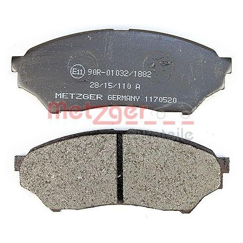 Bremsbelagsatz, Scheibenbremse METZGER 1170520 f&uuml;r MITSUBISHI, Vorderachse