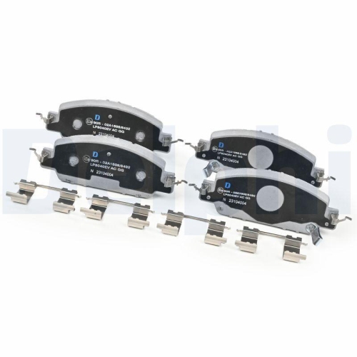 Bremsbelagsatz, Scheibenbremse DELPHI LP5040EV f&uuml;r HONDA, Vorderachse
