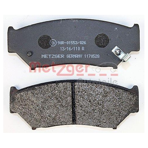 Bremsbelagsatz, Scheibenbremse METZGER 1170528 f&uuml;r SUZUKI, Vorderachse