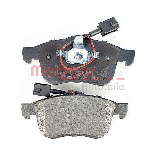 Bremsbelagsatz, Scheibenbremse METZGER 1170542 f&uuml;r FIAT LANCIA OPEL, Vorderachse