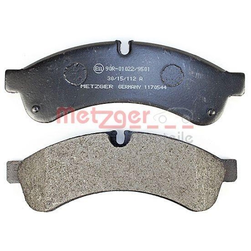 Bremsbelagsatz, Scheibenbremse METZGER 1170544 f&uuml;r IVECO, Hinterachse