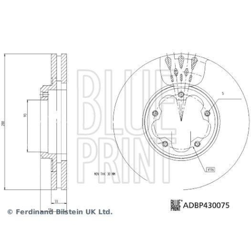 BLUE PRINT ADBP430075 2 St&uuml;ck Bremsscheiben f&uuml;r FORD FORD MOTOR COMPANY, Vorderachse