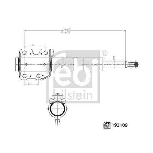 FEBI BILSTEIN Sto&szlig;d&auml;mpfer 193109 f&uuml;r MERCEDES-BENZ VW, Vorderachse links