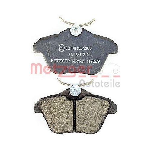 Bremsbelagsatz, Scheibenbremse METZGER 1170579 f&uuml;r ALFA ROMEO, Hinterachse