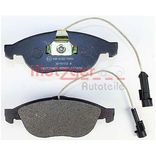 Bremsbelagsatz, Scheibenbremse METZGER 1170582 f&uuml;r ALFA ROMEO, Vorderachse