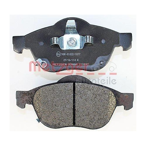 Bremsbelagsatz, Scheibenbremse METZGER 1170587 f&uuml;r TOYOTA, Vorderachse