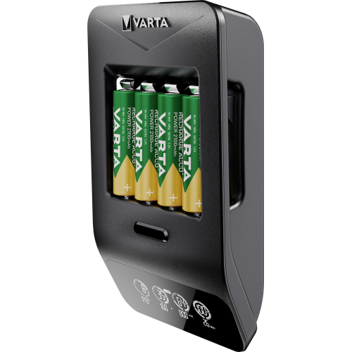 VARTA LCD Smart Charger+ Batterieladegerät & 4x AA 56706 2100mAh Batterien