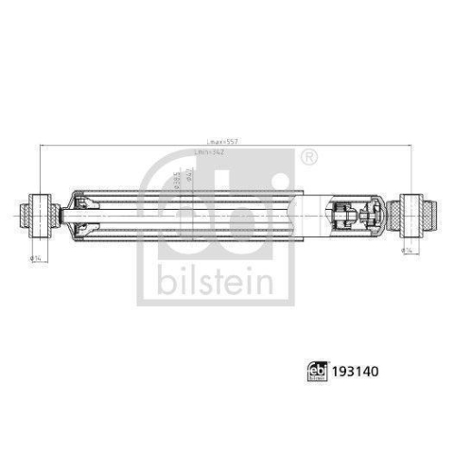FEBI BILSTEIN Sto&szlig;d&auml;mpfer 193140 f&uuml;r NISSAN, Hinterachse rechts
