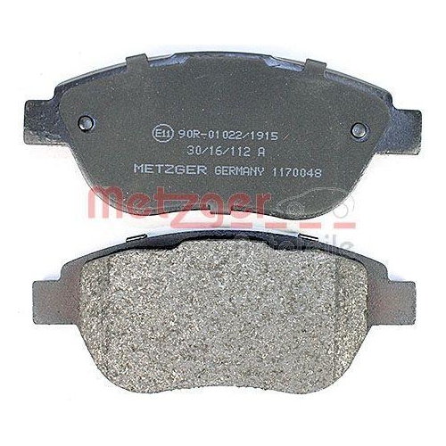 Bremsbelagsatz, Scheibenbremse METZGER 1170048 f&uuml;r CITRO&Euml;N PEUGEOT, Vorderachse