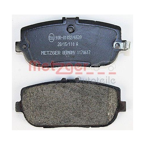 Bremsbelagsatz, Scheibenbremse METZGER 1170617 f&uuml;r MAZDA, Hinterachse