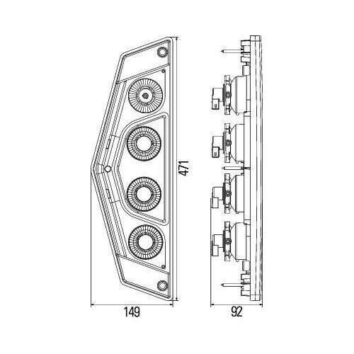HELLA Heckleuchte 2VP 012 570-111 für, links