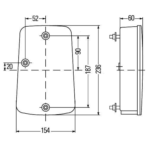 HELLA Heckleuchte 2VA 998 233-271 für WEIRO, links