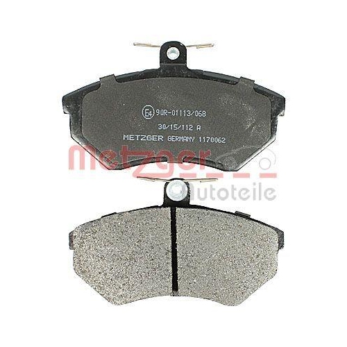 Bremsbelagsatz, Scheibenbremse METZGER 1170062 f&uuml;r VW, Vorderachse