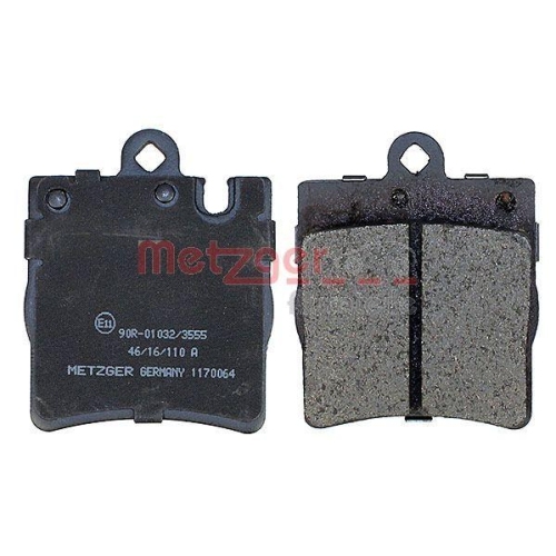 Bremsbelagsatz, Scheibenbremse METZGER 1170064 f&uuml;r MERCEDES-BENZ, Hinterachse
