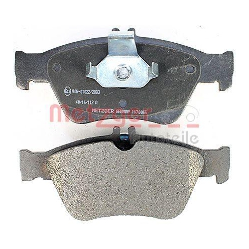 Bremsbelagsatz, Scheibenbremse METZGER 1170065 f&uuml;r MERCEDES-BENZ, Vorderachse