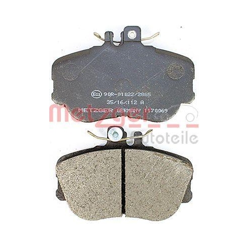 Bremsbelagsatz, Scheibenbremse METZGER 1170069 f&uuml;r MERCEDES-BENZ, Vorderachse