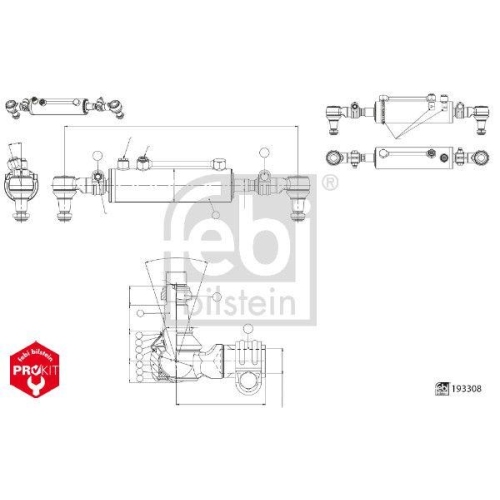FEBI BILSTEIN Arbeitszylinder, Servolenkung 193308 ProKit f&uuml;r VOLVO, Vorderachse