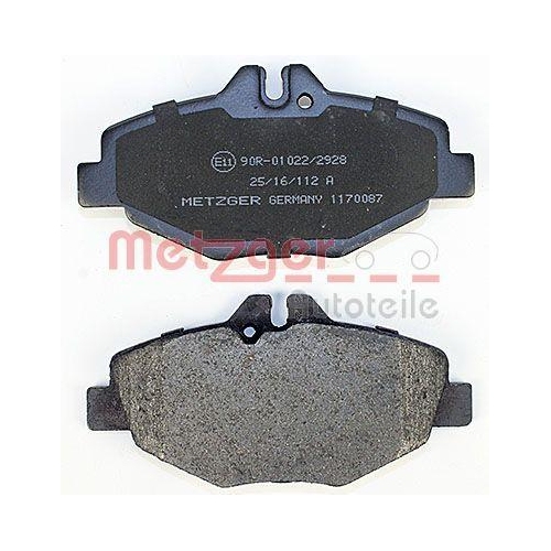 Bremsbelagsatz, Scheibenbremse METZGER 1170087 f&uuml;r MERCEDES-BENZ, Vorderachse