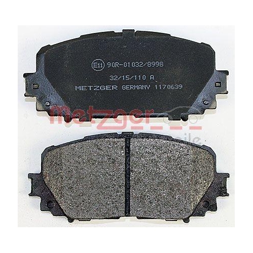 Bremsbelagsatz, Scheibenbremse METZGER 1170639 f&uuml;r TOYOTA, Vorderachse