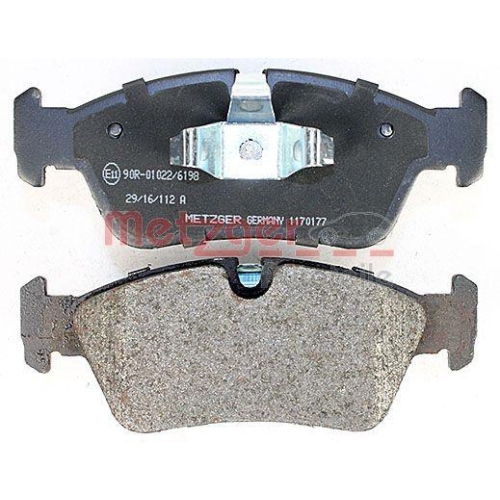 Bremsbelagsatz, Scheibenbremse METZGER 1170177 f&uuml;r BMW, Vorderachse
