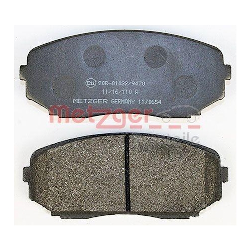 Bremsbelagsatz, Scheibenbremse METZGER 1170654 f&uuml;r MAZDA, Vorderachse