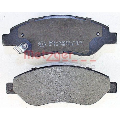 Bremsbelagsatz, Scheibenbremse METZGER 1170655 f&uuml;r OPEL, Vorderachse