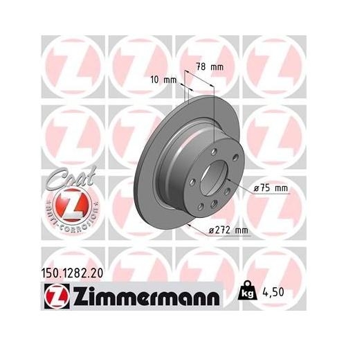Bremsscheibe ZIMMERMANN 150.1268.20 COAT Z f&uuml;r BMW, Vorderachse