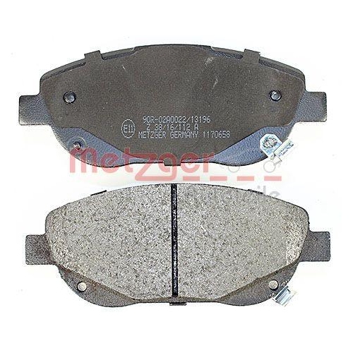 Bremsbelagsatz, Scheibenbremse METZGER 1170658 f&uuml;r TOYOTA, Vorderachse