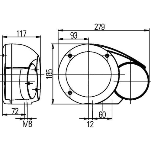 HELLA Hauptscheinwerfer 1E3 996 160-011 für FENDT AGCO, links