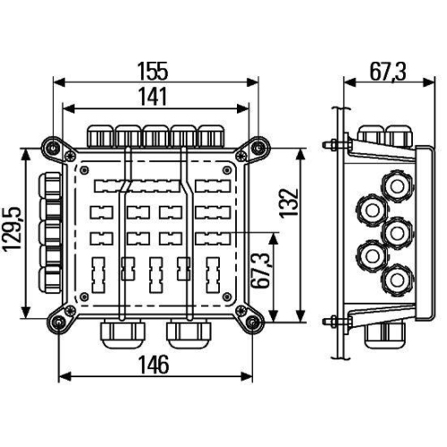 HELLA Verbindungs-/Verteilerst&uuml;ck 8JE 340 151-001 f&uuml;r AEBI SCANIA VAN HOOL K&Ouml;GEL