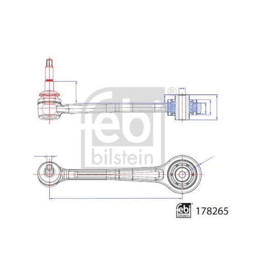 Lenker, Radaufhängung FEBI BILSTEIN 178265 für BMW, Hinterachse links, oben