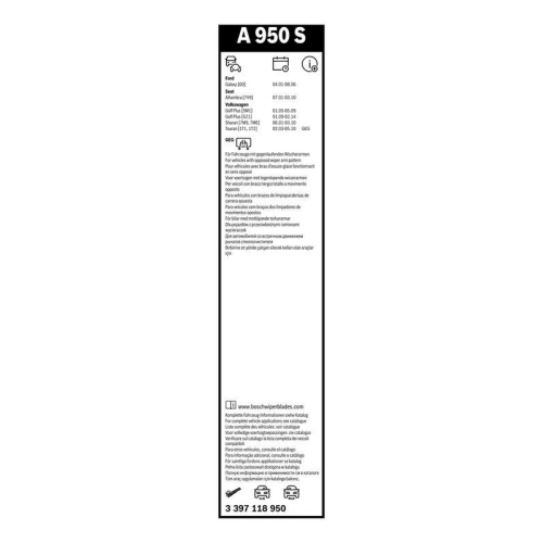 Wischblatt BOSCH 3 397 118 950 Aerotwin für FORD SEAT VW, seitlicher Einbau