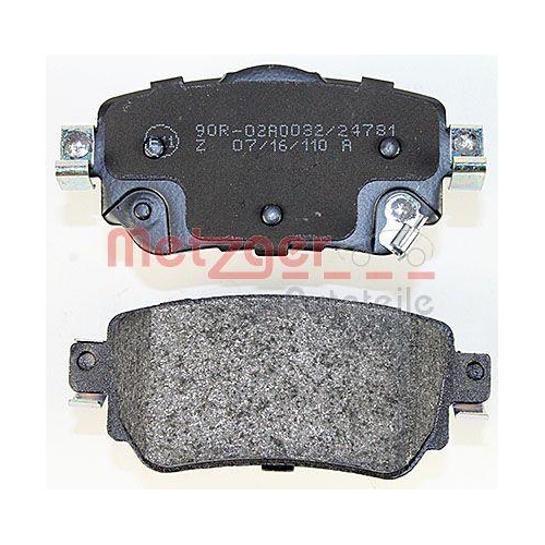 Bremsbelagsatz, Scheibenbremse METZGER 1170802 f&uuml;r NISSAN, Hinterachse