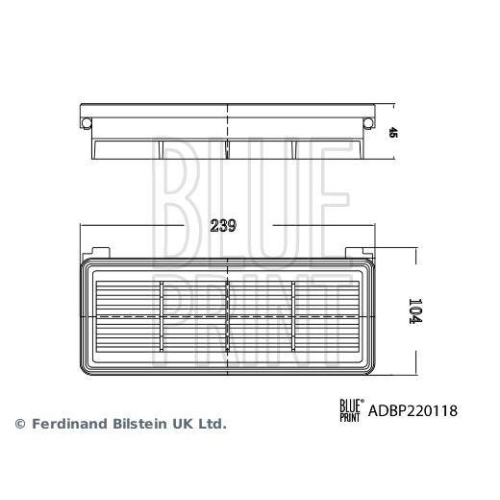 Luftfilter BLUE PRINT ADBP220118 f&uuml;r KIA