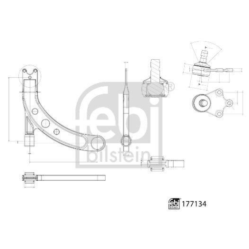 FEBI BILSTEIN Lenker, Radaufh&auml;ngung 177134 f&uuml;r AUDI SEAT SKODA VW