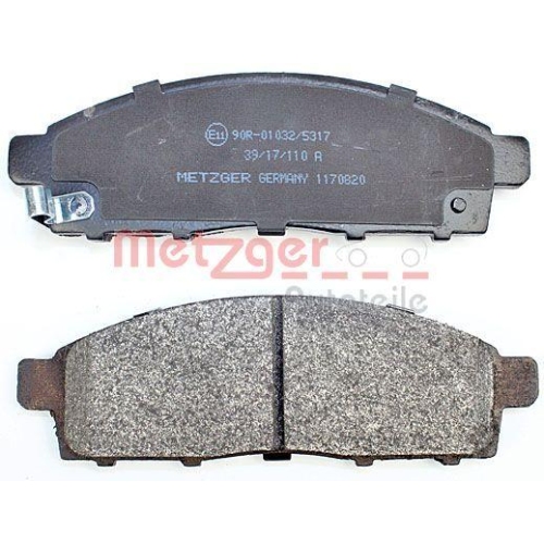 Bremsbelagsatz, Scheibenbremse METZGER 1170820 f&uuml;r MITSUBISHI NISSAN