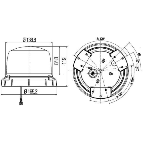 HELLA Rundumkennleuchte 2XD 012 480-011 KLX1 LED f&uuml;r DOOSAN