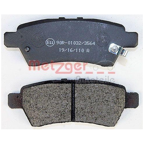Bremsbelagsatz, Scheibenbremse METZGER 1170825 f&uuml;r NISSAN, Hinterachse