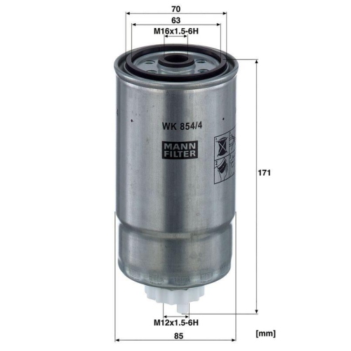 Kraftstofffilter MANN-FILTER WK 854/4 f&uuml;r CITRO&Euml;N FIAT PEUGEOT
