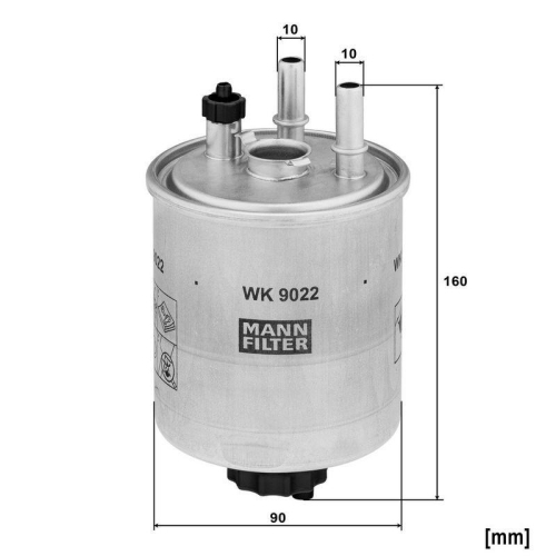 Kraftstofffilter MANN-FILTER WK 9022 f&uuml;r RENAULT