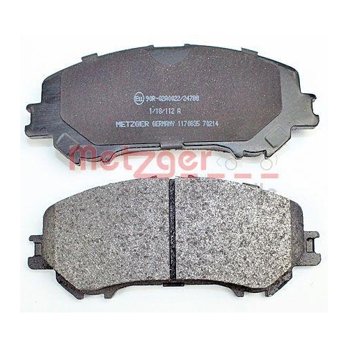 Bremsbelagsatz, Scheibenbremse METZGER 1170835 f&uuml;r NISSAN RENAULT, Vorderachse